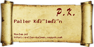 Paller Kálmán névjegykártya